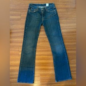 lucky brand dungarees: flared plain jane